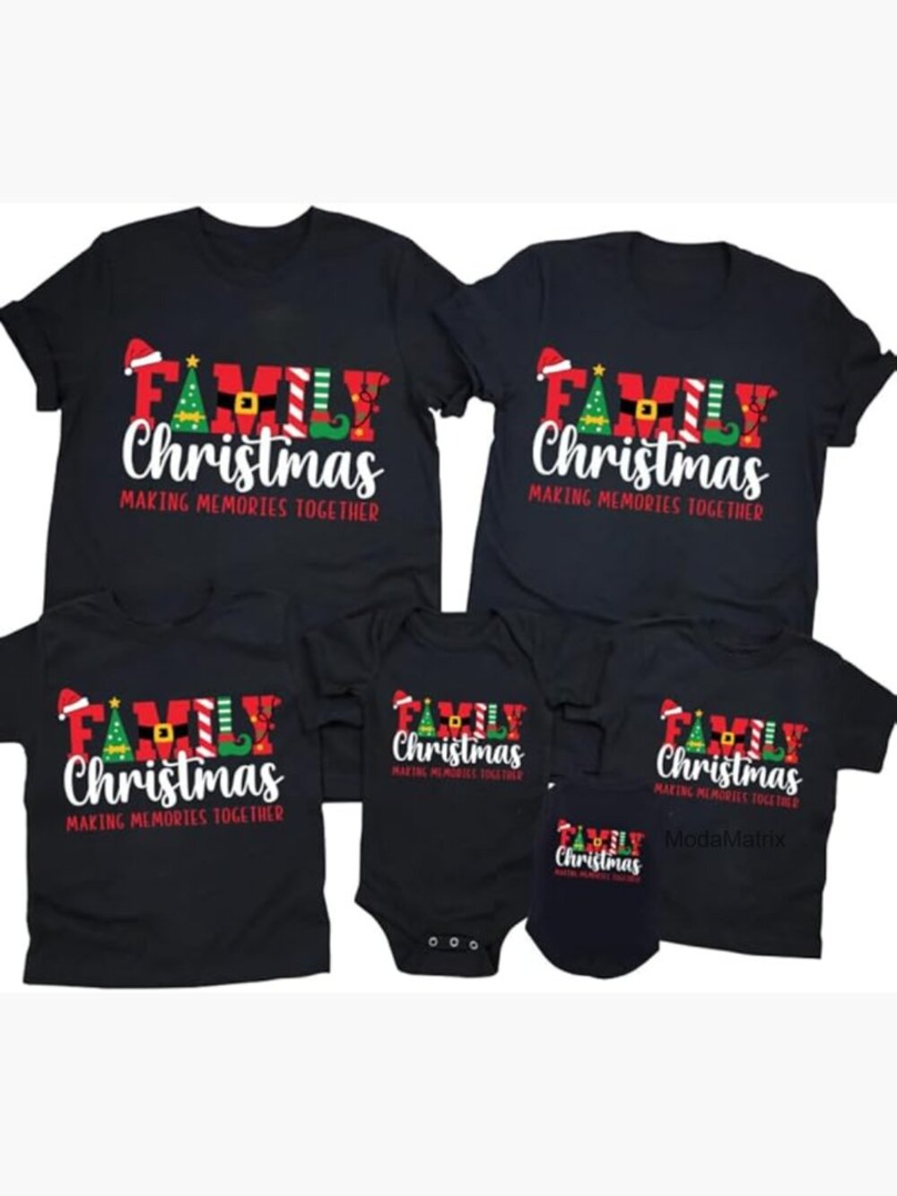 Christmas Family Matching T-Shirt Plus Size Short Sleeve Tee